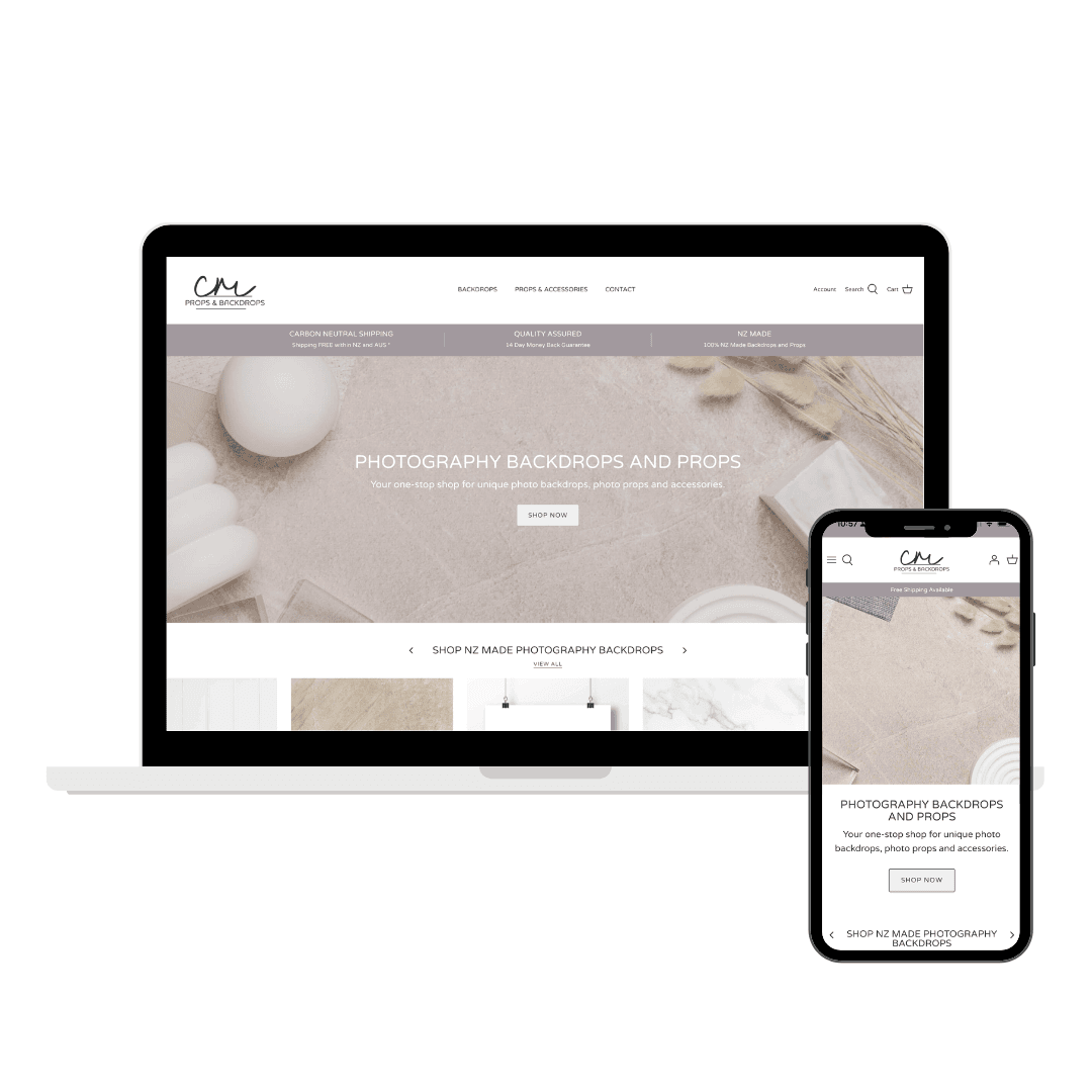 Backdrops & Props Shopify Website Redesign