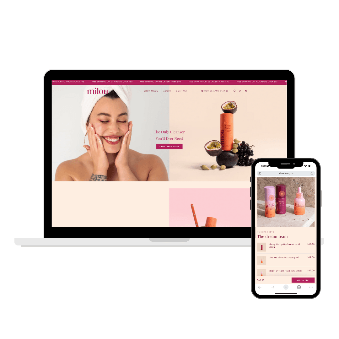 Milou Beauty Shopify Website design